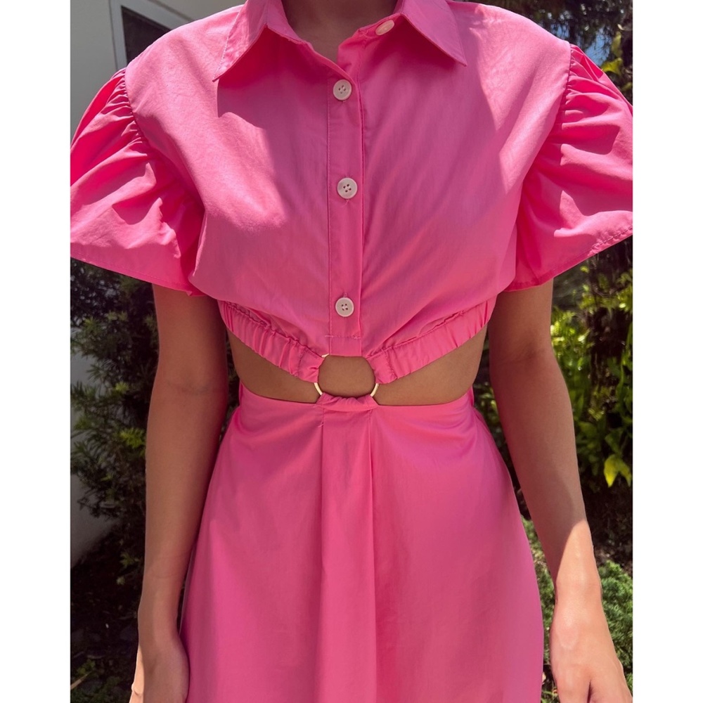 Midi Cutout Dress - Pink
